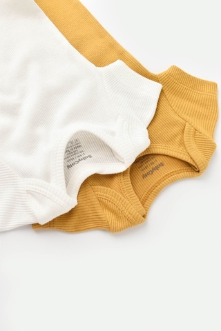 Rebebe Babycosy Modal 2 Li Kısa Kollu Bebek Badi - Bebek Body - Csym1120 (544631448) Hardal - Ekru