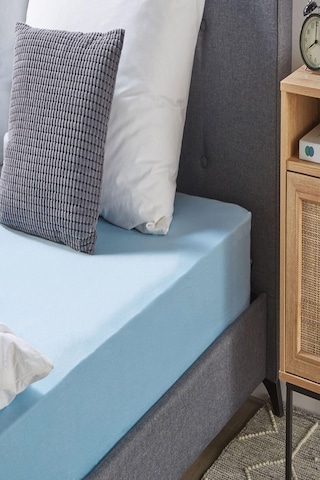 2 Adet Düz Pamuklu Tek Kişilik 80 X 200 X 30 Cm Lastikli Penye Çarşaf Fuşya-mavi