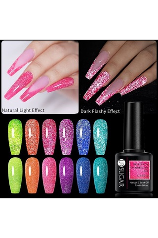 Ur Sugar Reflective Fluorescent Gel 7,5 Ml Karanlıkta Parlayan Sımlı Kalıcı Oje R011