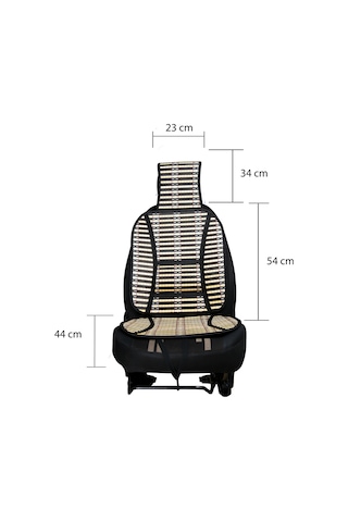 Oto Hasır Bambu Minder Ön Siyah İkili Takım Bel Destekli Terletmez Wf-1069
