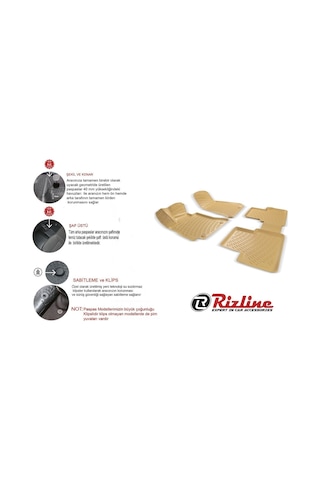 Rizline Audi A6 Bej 2005-2006 Model 3D Havuzlu Paspas Drs Tuning
