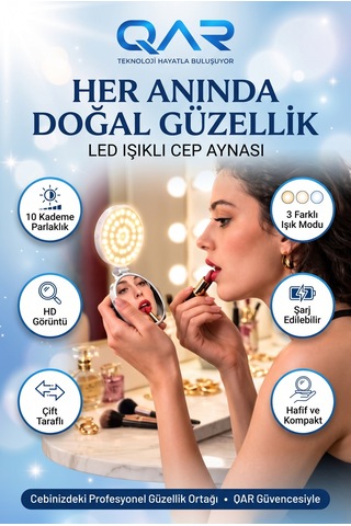 Aynalı Klipsli Led Telefon Selfie Işığı Video Çekim Canlı Yayın Ve Görüntülü Görüşme Aydınlatması