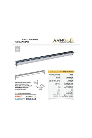 50 Cm Boyutunda Amber Rengi Wallwasher Led Aydınlatma Açık Gri