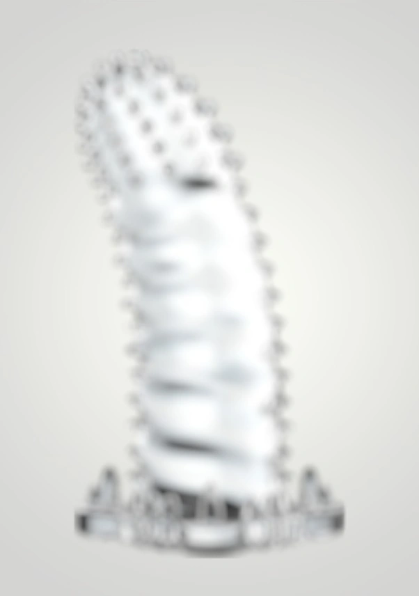 xShopum Klitoral Uyarıcılı Tırtıklı Şeffaf Penis Kılıfı