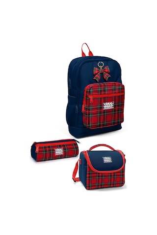 Kids Lacivert Ekose Fiyonk Desenli 3 Lü Okul Çanta Seti Set0133207 Çok Renkli Kids Lacivert Ekose Fiyonk Desenli 3 Lü Okul Çanta Seti Set0133207 Çok Renkli