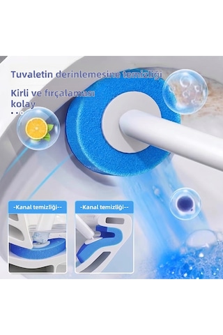 18 Adet 3 Paket Deterjanlı Tek Kullanımlık Tuvalet Temizleme Yedek Süngeri, Yedek Başlığı, Yedek K