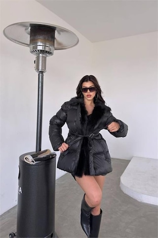 Kadın Siyah Zra Şişme Kürklü Mont Dpnbmylk25 Siyah