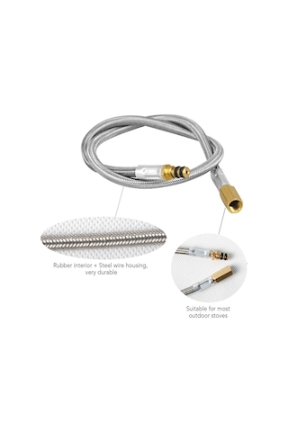 Brs-44 Cm Uzatma Tüpü Hortum Gaz Sobası Adaptörü Açık Kamp,y11519 Gümüş
