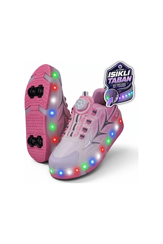 Tuğba Ortopedi 003 Çocuk Işıklı Tekerlekli Sneaker Pembe