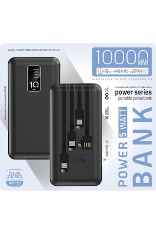 Pr120 10.000 Mah. - Taşınabilir Şarj Powerbank Standlı 3 İn 1