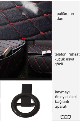 Dali Serisi Deri Koltuk Minder Koruma Kılıfı Oturak 3 Lü Set Siyah