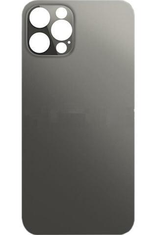 Apple Uyumlu iPhone 12 Pro Logolu Arka Pil Batarya Kapağı - Lens Hariç Siyah