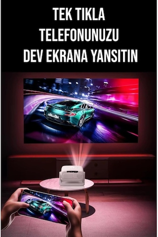 New 15 Taşınabilir Android Projeksiyon Dahili Hoparlör Ve Wifi Akıllı Sinema Projektör