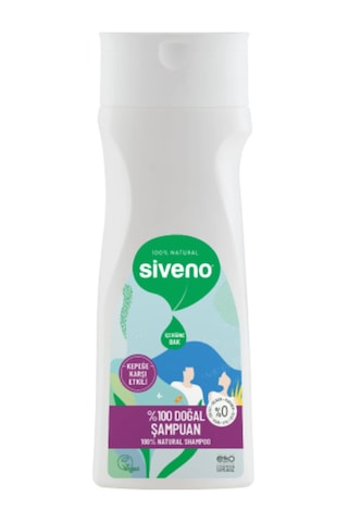 Siveno %100 Doğal Kepeğe Karşı Etkili Şampuan Günlük Bakım Yağlı Saçlar Çay Ağacı Keklik Üzümü Vegan 300 ML