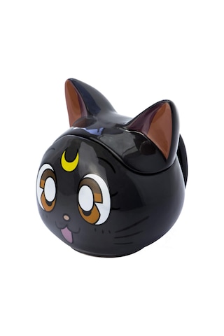 Anime Sailor Moon Luna Sevimli Karikatür Kedi Seramik Yaratıcı Fincan Sevimli Kupa Bardak Siyah