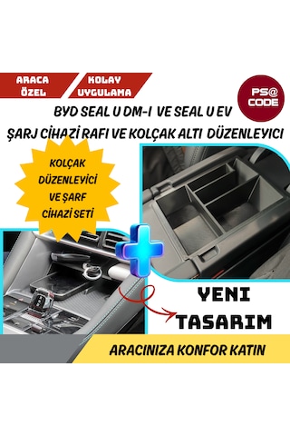 Byd Seal U Dm-i Ve Seal U Ev Şarj Cihazi Rafı Ve Kolçak Düzenleyici Set