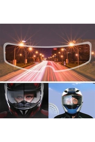 Buffer Buğu Önleyici Motosiklet Kaskı Vizörü Su Geçirmez Dayanıklı Çizik Koruma Lens Filmi Çok Renkli