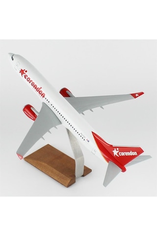 Thy025 1/100 Ölçek, Corendon Airlines B737-800 Yolcu Uçağı, Sergilemeye Hazır Ahşap Standlı Model-56279