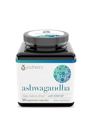 Youtheory Organic Ksm66 Ashvagandha 60 Vegetarian Capsul - 1000