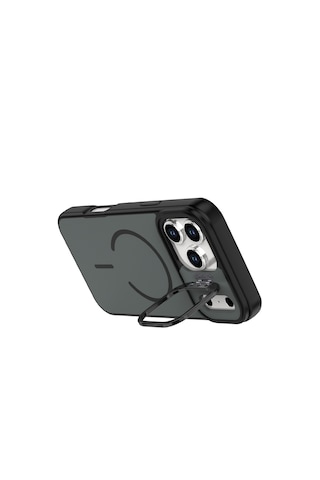 Apple Uyumlu iPhone 17 Pro Max Flexa Magsafe Kapak Şeffaf Darbe Emici İnce Premium Kılıf Siyah