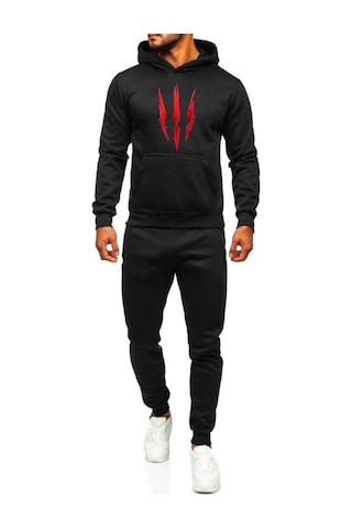 Witcher Pençe Eşofman Takımı Sweatshirt Jogger - Siyah Baskılı Oversize Şardonlu Kapüşonlu Siyah Witcher Pençe Eşofman Takımı Sweatshirt Jogger - Siyah Baskılı Oversize Şardonlu Kapüşonlu Siyah