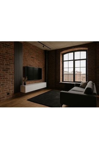 Mac Dizayn Adresan Tv Ünitesi Tv Sehpası Parlak Beyaz Mdf 200 Cm Parlak Beyaz