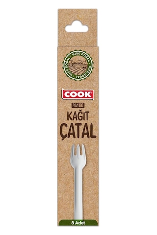 Cook Kağıt Çatal, 8 Adet, Tek Kullanımlık Genel