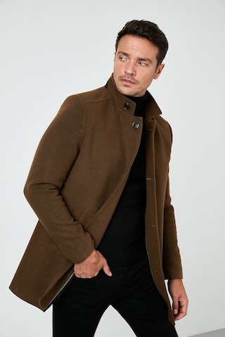 Buratti Slim Fit Düğmeli Dik Yaka Kaşe Erkek Kaban 5840099 Taba