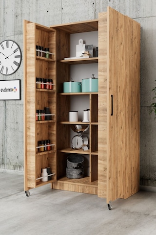 Evdemo Eva 2 Kapaklı Erzak Kiler Dolabı Atlantik Çam