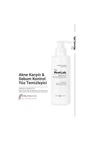 The NewLab Yağlı Ve Akneye Eğilimli Ciltler Için Temizleme Jeli 200 Ml (%0.5 Salicylic Acid, Niacinamide)