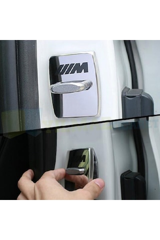 Bmw M Logo Kapı Kilidi Kaplama 4 Adet Paslanmaz Çelik