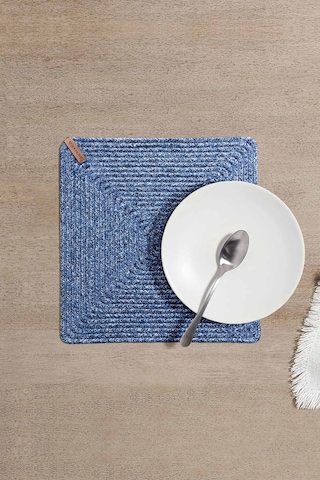 Koza Home Cesta El Yapımı Örgü Lacivert Kare Supla 32x32 4016 Lacivert