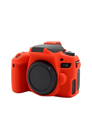 Sones Canon Eos 77d İçin Uyumlu Puluz Yumuşak Silikon Koruyucu Kılıf Kırmızı