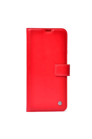 Honor Magic 8 Lite 5g Kılıf Kartlık Bölmesi Mıknatıslı Stand Özelliği Cüzdanlı Akalite Suni Kapak Kırmızı