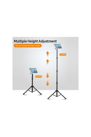 Pazly Bilgisayar Standı 7-14,5 İnç Telefon Ve Tabletler İçin Alüminyum İniş Üçgen Braketi 360 Dönüş, Ayarlanabilir Yükseklik 55-145 Cm