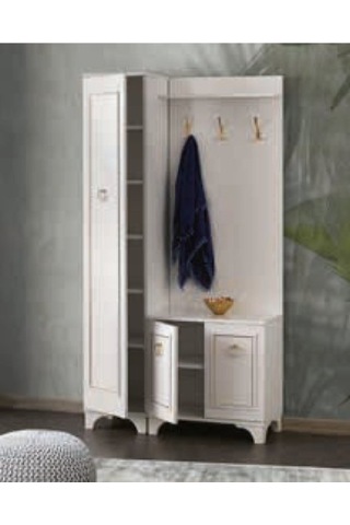 Bera Beyaz 3 Kapılı Elif Portmanto Beyaz