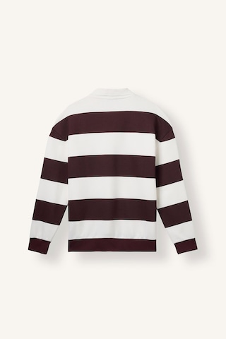 Defacto Boxy Fıt Polo Yaka Çizgili Sweatshirt F0857ax26aubr150 Bordo-br150