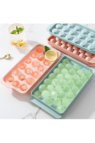 Küre Buz Kalıbı Kapaklı 33 Hazneli Yuvarlak Buz Kalıbı Kokteyl Sunum Buz Kalıbı Diğer
