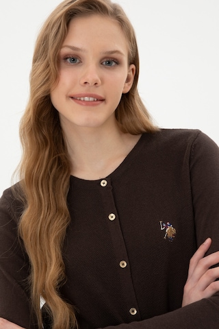 U.s. Polo Assn. Kadın Koyu Kahverengi Hırka Triko 50307737-vr084 Koyu Kahverengi