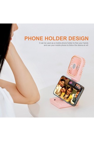 Ranyeek Kolaysağlanabilir Boyun Bağlı Usb Şarjlı Folding Fan - 3 Hızlı, 180 Ayar, Telefon Tutucu Ve Power Bank Özellikli Taşınabilir Soğutucu