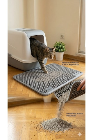 Kedi Kumu Paspası Kedi Tuvalet Önü Paspası 60x90 Cm