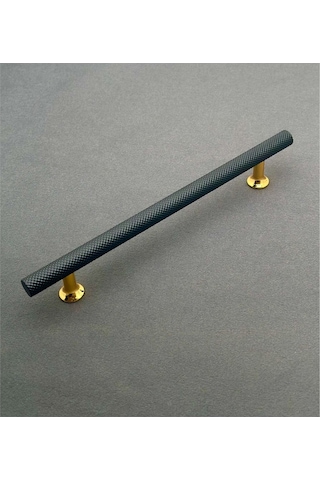 Mobilya Dolap Kulpu Mutfak Çekmece Kulpu Çizgili Dal Siyah Gold 128 Mm 12,8 Cm 10 Adet
