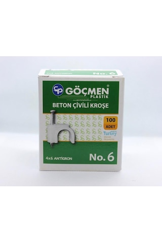 Göçmen Plastik Beton Çivili Kroşe No.6 100 Adet