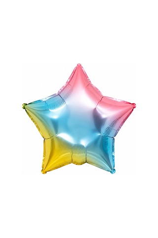 Folyo Balon Yıldız Rainbow 18 İnç 45 Cm Renkli Doğum Günü Parti Kutlama Süsleme Dekor Balonu Çok Renkli