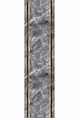 Gri Gold Kaymaz Çerçeveli Kesme Rulo Özel Ölçü Yolluk Ar577n11 Gri - Gold