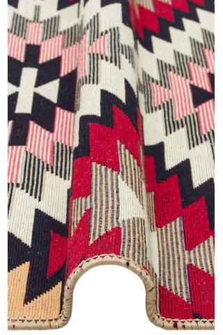 Arya Ar 33 Red %100 Geri Dönüşümlü Pamuktan Çift Taraflı Yıkanabilir Modern Dekoratif Kilim