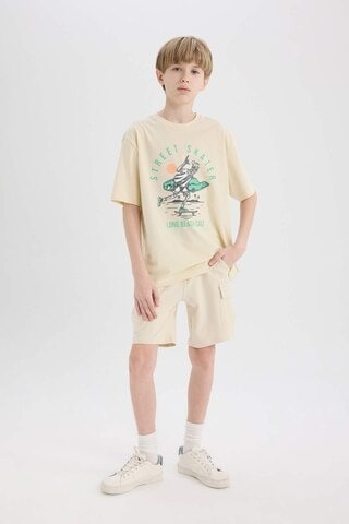 DeFacto Erkek Çocuk Beli Lastikli Kargo Cepli Şort B5868A825HSBG734