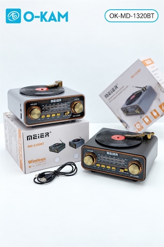 O-kam Ok-1320bt Bluetooth Plak Görünümlü Şarjlı Retro Radyo