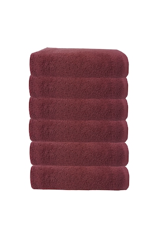 6 Lı Premium %100 Pamuklu Kuaför & Berber Saç Havlusu 50x90 Cm Bordo