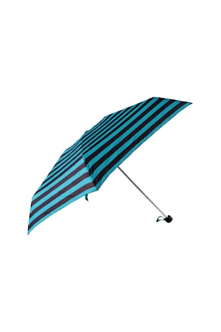 Biggdesign Moods Up Siyah Yeşil Çizgili Manuel Mini Şemsiye - Rüzgara Dayanıklı, Hafif, Renkli Tasarım Çok Renkli